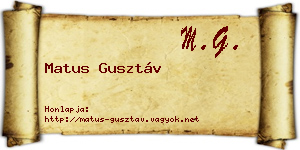 Matus Gusztáv névjegykártya