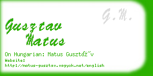 gusztav matus business card